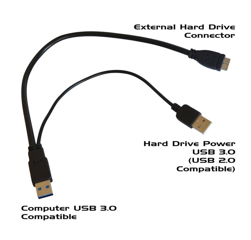 CABLE USB 3.0 MICRO B A USB TIPO A MACHO CON ALIMENTACIÓN USB PARA DISCOS DUROS