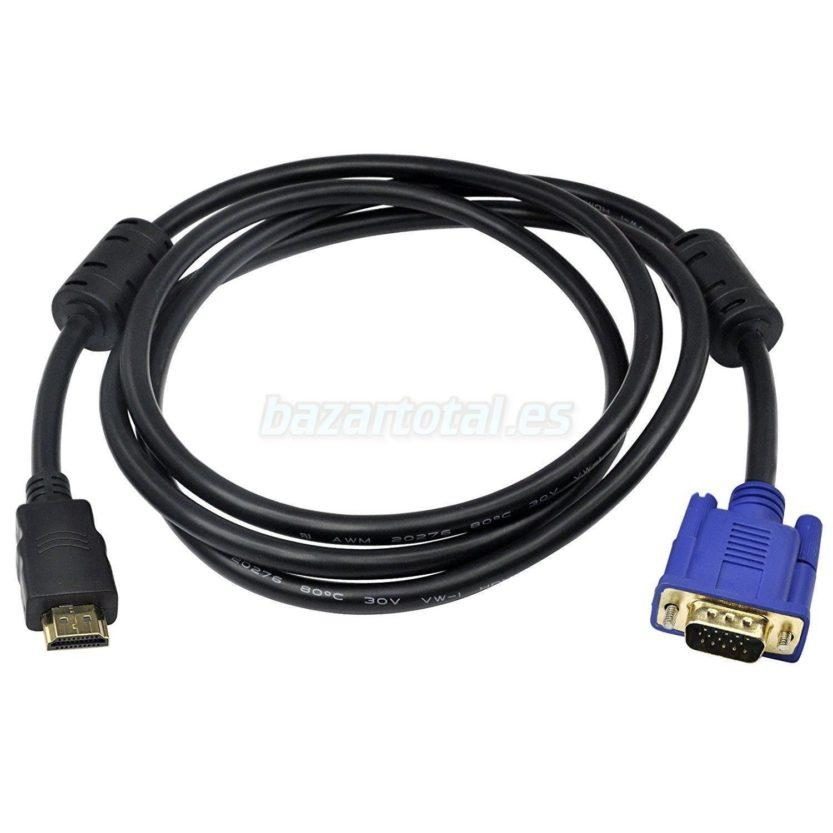 ✓CABLE HDMI A VGA MACHO DE 1,5 M. PARA HDTV ⋆ Bazar Total