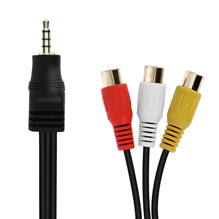 CABLE DE AUDIOVIDEO JACK 3.5 mm. MACHO A 3 RCA HEMBRA ⋆ Bazar Total