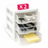 ✅2 Cajoneras de Plástico 3 Niveles Turia Blancas